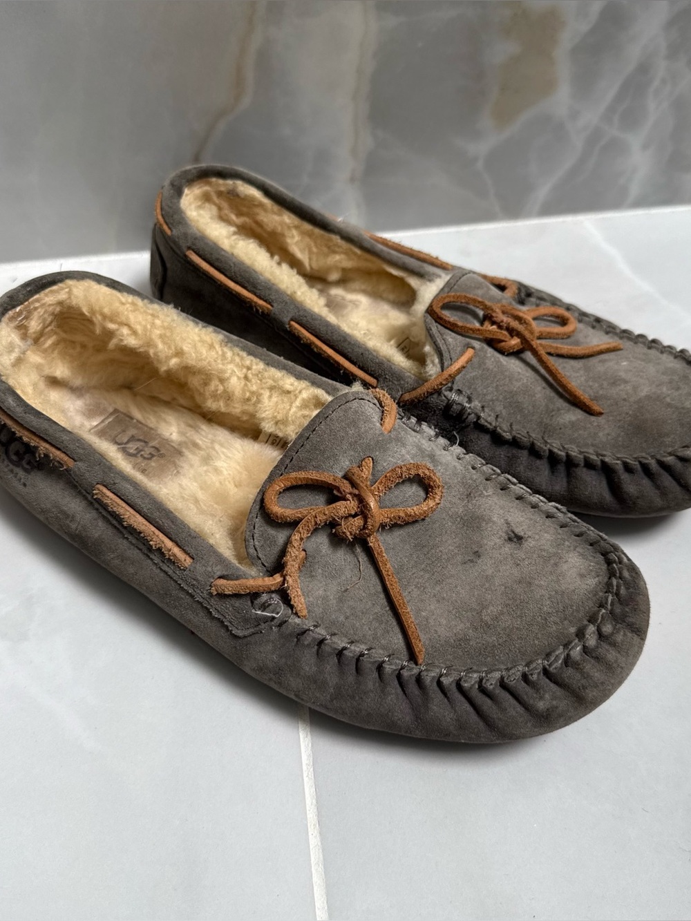 UGG Dakota Moccasins in pewter grey